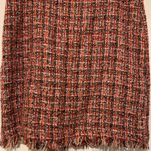 Talbots Wool Blend Skirt,Tweed &Fray Trimmed! Pink/ Mauve Multicolor.Knee-Length - Picture 1 of 9